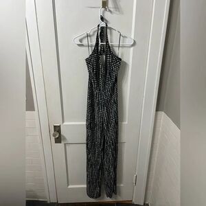 Hinge Black and Gray Halter Romper